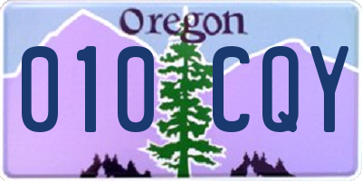 OR license plate 010CQY