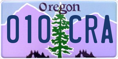 OR license plate 010CRA