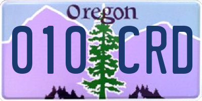 OR license plate 010CRD