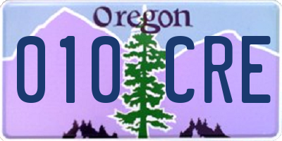 OR license plate 010CRE