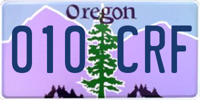 OR license plate 010CRF