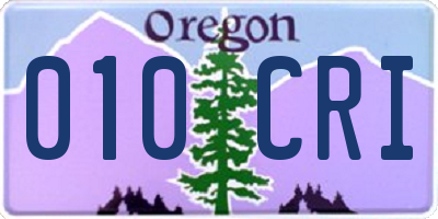 OR license plate 010CRI