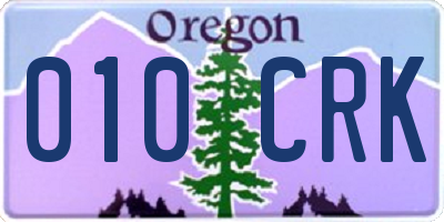 OR license plate 010CRK