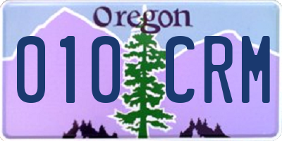 OR license plate 010CRM