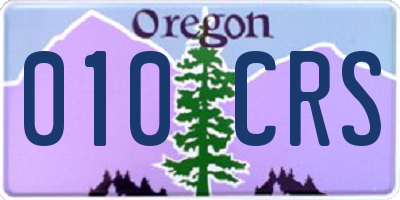 OR license plate 010CRS
