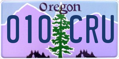 OR license plate 010CRU