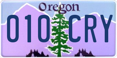 OR license plate 010CRY
