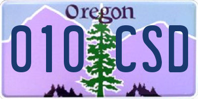 OR license plate 010CSD