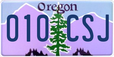 OR license plate 010CSJ
