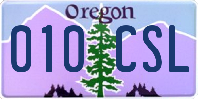 OR license plate 010CSL
