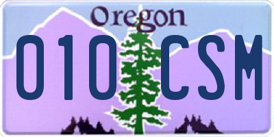 OR license plate 010CSM