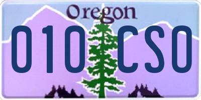 OR license plate 010CSO