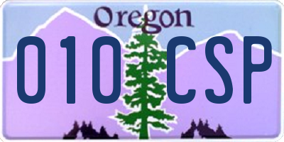 OR license plate 010CSP