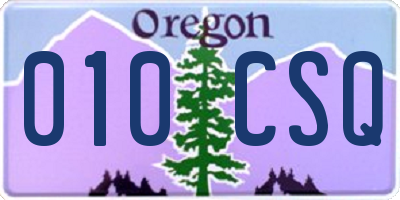 OR license plate 010CSQ