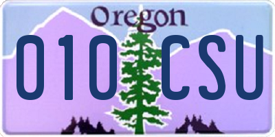 OR license plate 010CSU