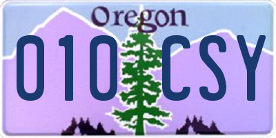 OR license plate 010CSY
