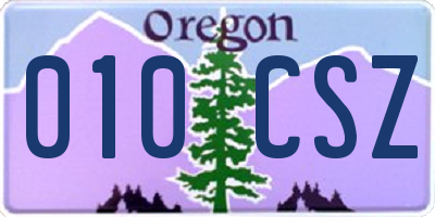 OR license plate 010CSZ
