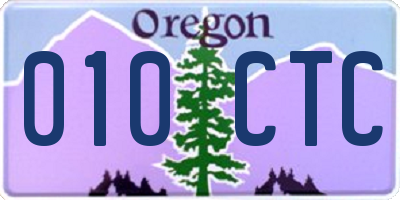 OR license plate 010CTC