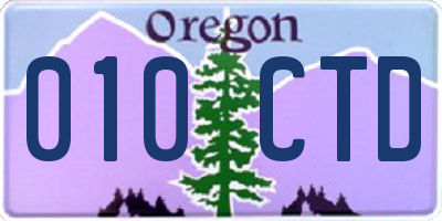 OR license plate 010CTD