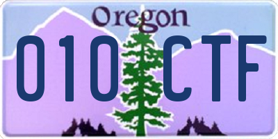 OR license plate 010CTF