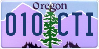 OR license plate 010CTI