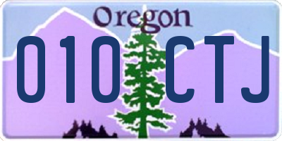 OR license plate 010CTJ