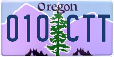 OR license plate 010CTT