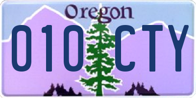 OR license plate 010CTY