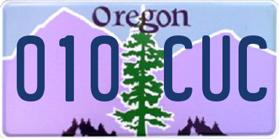 OR license plate 010CUC