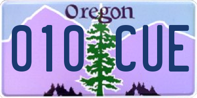OR license plate 010CUE