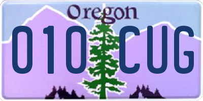 OR license plate 010CUG