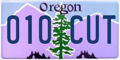 OR license plate 010CUT