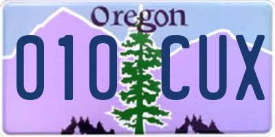 OR license plate 010CUX