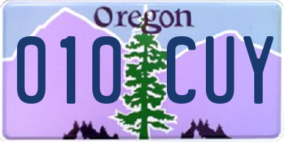 OR license plate 010CUY