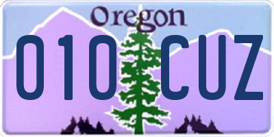 OR license plate 010CUZ