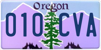 OR license plate 010CVA