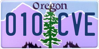 OR license plate 010CVE