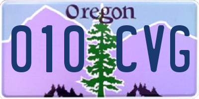 OR license plate 010CVG