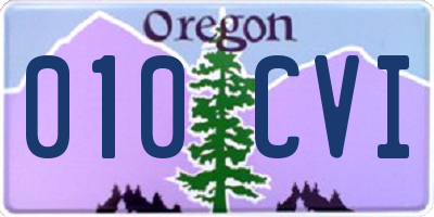 OR license plate 010CVI