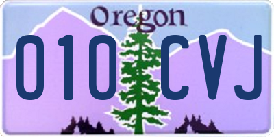 OR license plate 010CVJ