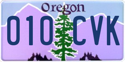 OR license plate 010CVK
