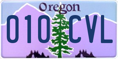 OR license plate 010CVL
