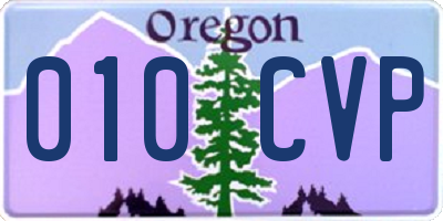 OR license plate 010CVP