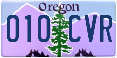 OR license plate 010CVR