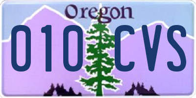 OR license plate 010CVS