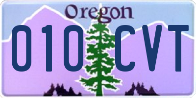 OR license plate 010CVT