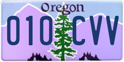 OR license plate 010CVV