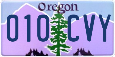 OR license plate 010CVY