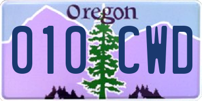 OR license plate 010CWD