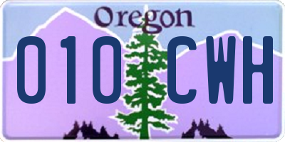 OR license plate 010CWH